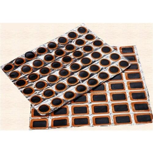48PCS 25mm Round/Square Rubber Bicycle Tire Patch Cycle Repair Tools Cycling Bike Tire Tyre Inner Tube Puncture Repair Tool