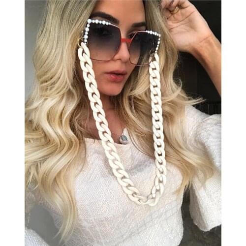 Fashion Acrylic Sunglasses Chain Women Reading Glasses Hanging Neck Chain Largands Straps Resin Glasses Chain Eyeglasses Strap