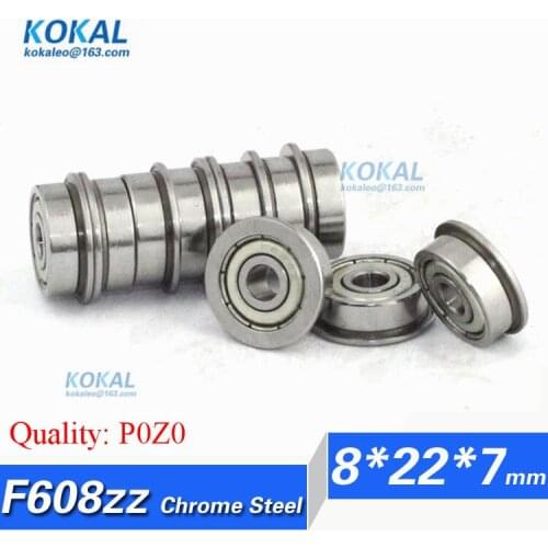 [CMF608ZZ-P0]Free Shipping 10pcs chrome steel flange bushing bearing 160018zz F80018zz F60018zz F608zz ball bearing 8mm*22mm*7mm