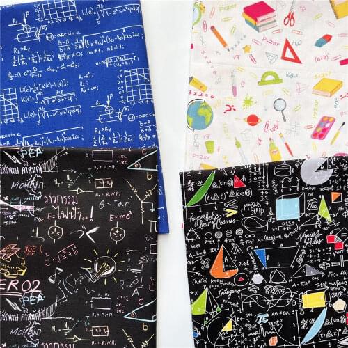 Watercolor tools Function equation Tailoring machine cotton Fabric Patchwor Printed for Tissue Kids Home Textile for Sewing