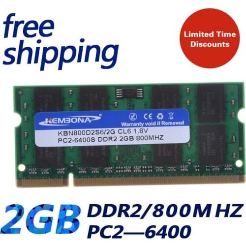 KEMBONA Sealed Sodimm DDR2 800Mhz 2GB PC 6400 800Mhz 2GB 200pin for Laptop RAM Memory / Lifetime warranty / Free Shipping