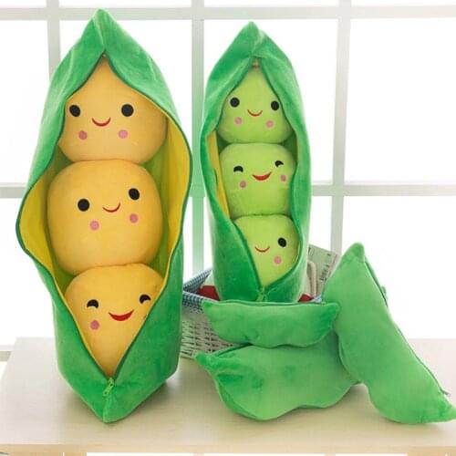 25cm Pea Stuffed Plant Doll Cute Kids Baby Plush Toy Kawaii For Children Boys Girls Gift High Quality Pea-shaped Pillow Toy