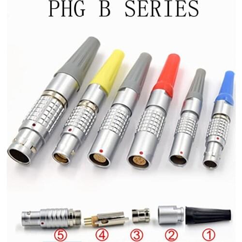 Free Shipping For LEMO PHG B K Series 00 0B 1B 2B 2 3 4 5 6 7 8 9 10 12 14 16 18 19 Pins Female Socket Metal Circular Connector
