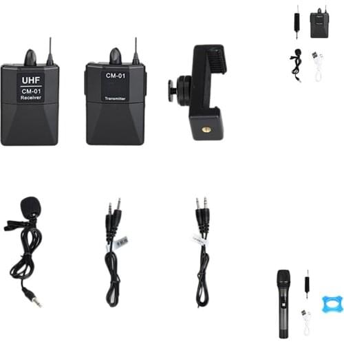 Hot-Lavalier Microphone, UHF Wireless Lavalier Microphone With Transmitter Receiver And Lapel Mic For Live Performances