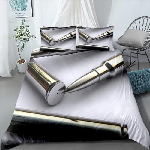 Fashion Bullet Printed Bedding Set Double Queen King Bedding Set Adult Bedroom Duvet Cover 3D Creative Quilt Bedding Set