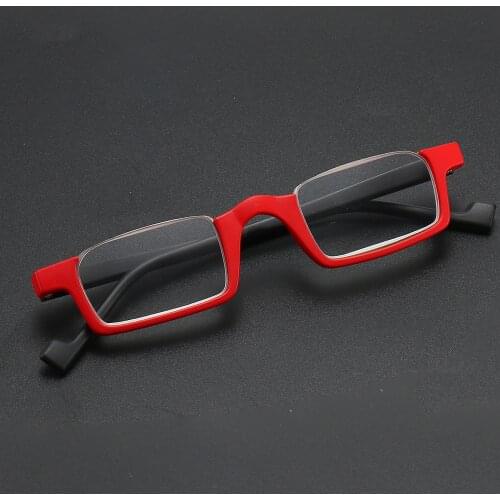 Fashion Rectangular Reading Glasses Anti Blue Half Rim Presbyopic Eyewear Inverted Magnifier Flexible Reader +100 +250 +300 +350