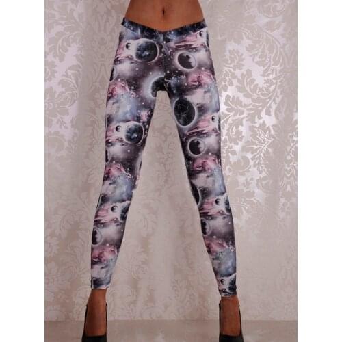 Fashion Galaxy Pattern Print Women Leggings Fashion Fitness Slim Female Ninth Pants Legging