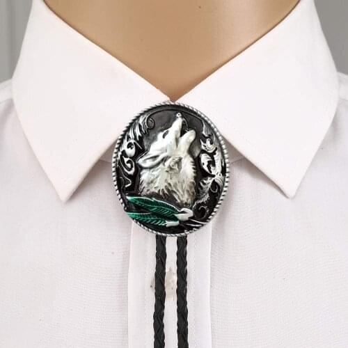 5 pcs wholesale Western Bolo Tie Cowboy Bolo Tie for Men Shirt Accessories Leather Chain Necklace Bolo
