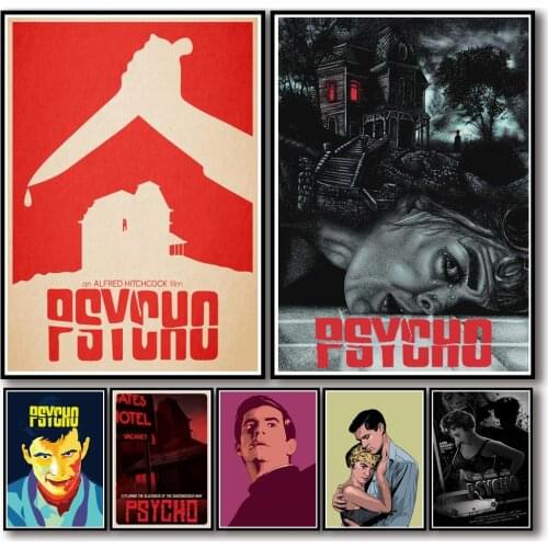 31 Designs Hitchcock Movie Psycho Whitepaper Poster Artwork Homedecal Fancy Wall Sticker for Coffee House Bar