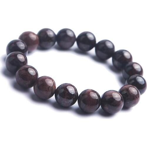 Genuine Natural South Africa Sugilite Round Stone Beads Women Lady Charm Stretch Bracelet 14mm