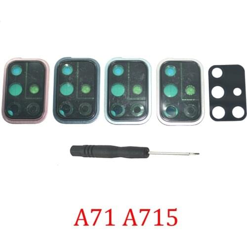 Rear Camera Glass Lens For Samsung Galaxy A71 A715F A715 Original Cell Phone New Back Camera Protection Lens Holder Part + Tools