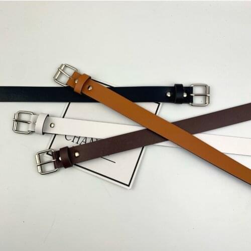 PU Leather Belt For Women Square Buckle Pin Buckle Jeans Black Belt Chic Brand Fancy Vintage Strap Female 100cm