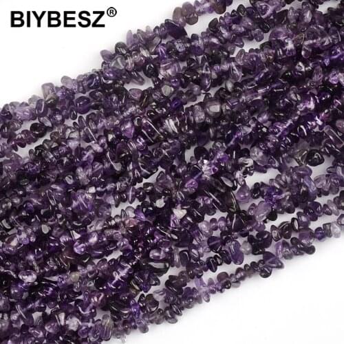 Natural Crystal Gravel Stone Beads Purple Irregular Spacer Beads For Jewelry Making DIY Necklace Bracelet Women Accessories