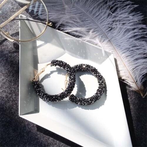 Hoop Earrings Bohemian crystal oorbellen Rhinestones package Long brinco Charm fringe Earring Water pipe Big Ear