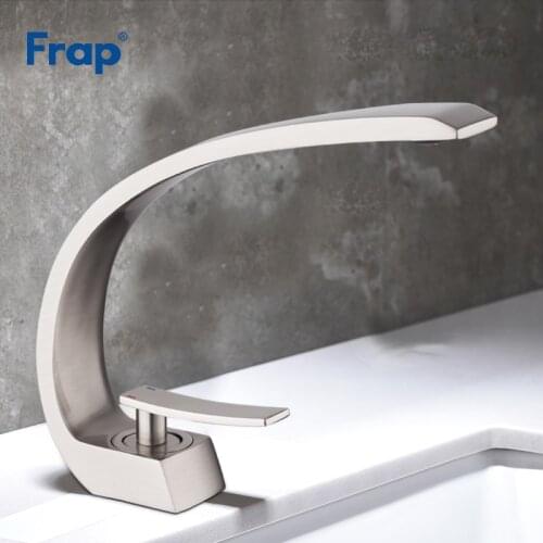 FRAP Modern Style Basin Faucet Brass Made Brushed Faucet Sink Mixer Tap Vanity Faucet Cold & Hot Water Bathroom Tap Y10006