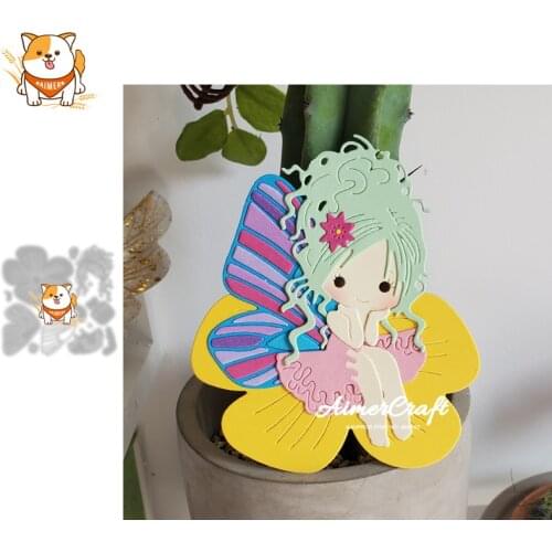 Flower Fairy Metal Cutting Dies Mold Knife Scrapbooking Stencil DIY Embossing Craft Die Cuts Card Making New Dies For 2021