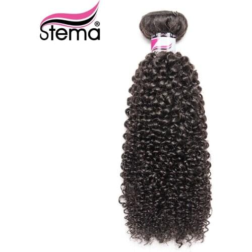 Stema Mongolian Kinky Curly Hair Bundles Remy Human Hair Extensions 1/3/4 Bundles 8-30Inch Natural Color Kinky Curly Bundles