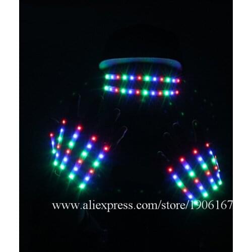 LED Luminous Gloves LED Light Up Halloween Glasses Led Illuminated Stage Props Party Event Supplies