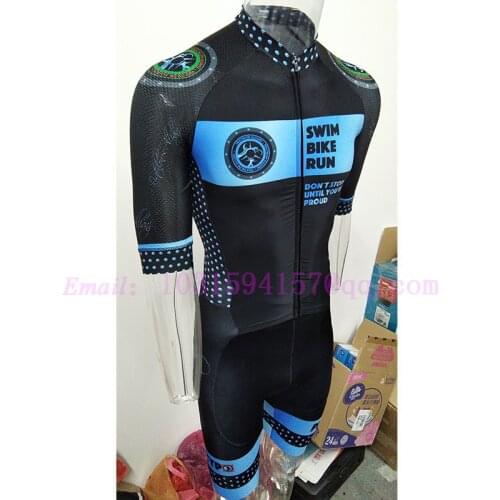 Cycling Triathlon Blue Skinsuits Custom Bicycle Speedsuit Bike Tri Suit Body Wear Set One Piece Jumpsuit Power Band Triatlon