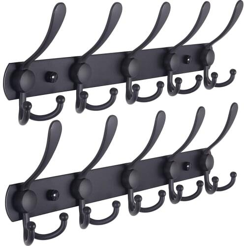 Coat Rack Wall Mounted 5 Tri Hooks Duty Heavy Stainless Steel Metal Coat Hook for Coat Hat Towel Purse Robes Bathroom Entryway