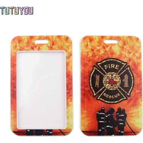 1pcs PC2780 Fire Rescue Bank Credit Card Holder Wallet Bus ID Name Work Card Holder For Fireman Card Cover Business Card