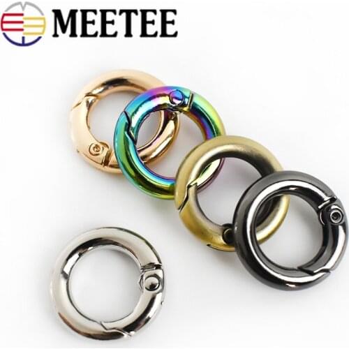 10/20pcs Meetee 12mm O Ring Buckles Spring Keyring Leather Belt Strap Chain Buckle Snap Clasp Clip Trigger DIY Accessories