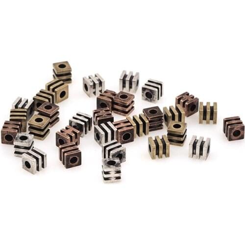 Brass Square Spacer Beads For Bracelets Necklaces Jewelry Making Accessories 4x4MM