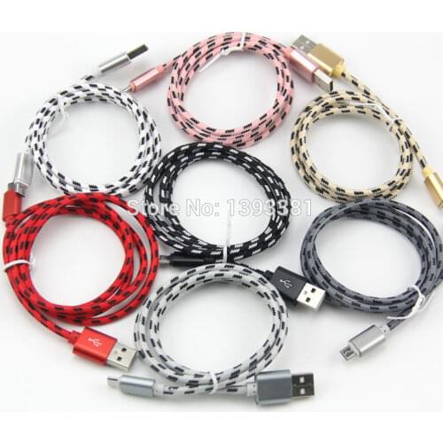 100pcs 1M 2M 3M New High Speed Metal USB braided Data Fast Charger Cable Micro USB 8 pin Type C Charging Cord For Mobile Phones