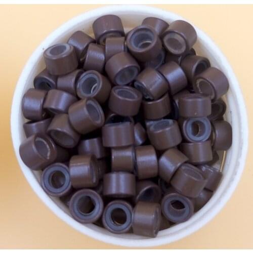1000pcs Feather Hair Micro Ring Beads Links tubes with silicon lined mix for hair exensions styling tools tool