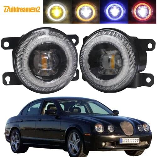 2 X Car LED Fog Light Assembly Angel Eye DRL Daytime Running Lamp 30W 8000LM 12V For Jaguar S-Type (CCX) Saloon 1999-2007