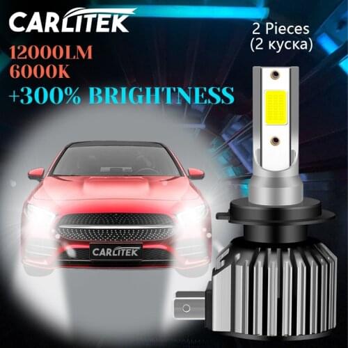 Carlitek H7 LED Headlight Bulbs H4 H11 H8 H9 9005 9006 HB3 HB4 No Wires Plug&Play Car Lights 6000K 8000K 9-16V 12V Fog Lamps 2PC