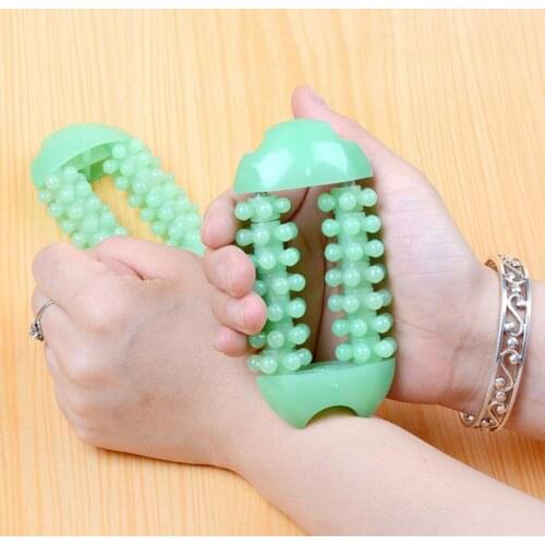 2pcs hand palm massager multifunctional acupoint meridian massage roller with plastic scraping board yoga roller fit products