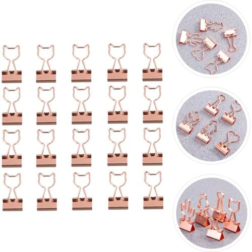 20Pcs Practical Binder Clips Metal File Clips Paper Clips Office Supplies (Cat)