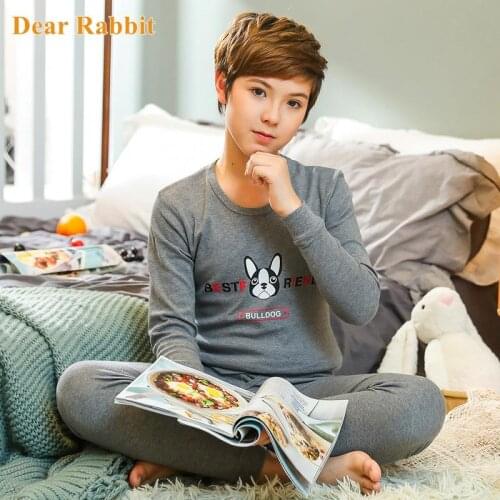 2021 Winter Cotton Kids Clothing Sets Child Warm Sleepwear Cartoon Animals Print Teens Boys Nightwear Children Pajamas For Girls