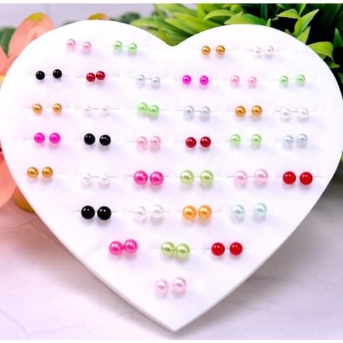 36 Pairs Mix Style Anti Allergy Girls earrings Fashion Simulated Pearl Beaded Stud Earrings for Women Trendy Jewelry Gift