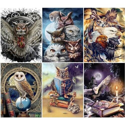 5D Owl Diamond Painting Full Drill Square Cross Stitch DIY Diamond Embroidery Bead Picture Kits Animals Home Decor