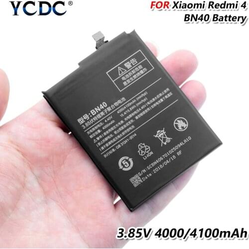 Good quality 4100mAh Phone Battery BN40 For Xiaomi Redmi 4 Pro Prime 3G RAM 32G ROM Edition Red rice 4 Hongmi 4 Battery