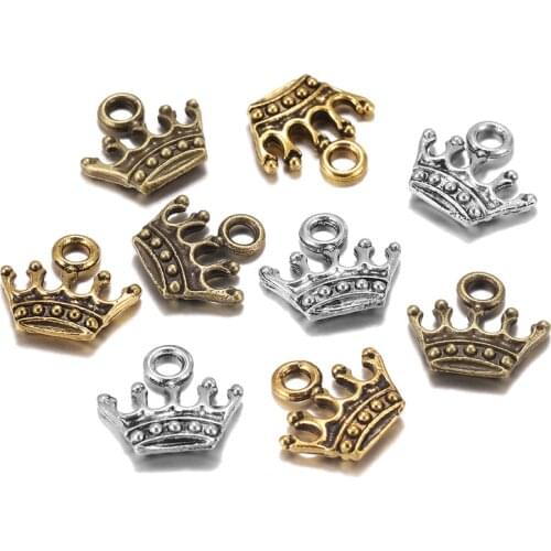 20pcs/lot 13x14mm Allo Tibetan color crown Charms Pendant Beads Charms Pendants For DIY Necklace Bracelet Earring Jewelry Making