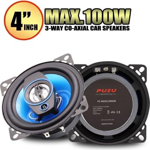 Car 3-way Coaxial Speaker 50W 4 Inch Speaker Modified Treble and Bass Speakers Midrange Lossless Subwoofer Speaker DC12V