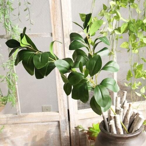80CM Large Artificial Milan Plant leaves Fake Eucalyptus Silk False Leafs Green Simulation Tree Foliage For Garden Home Decor