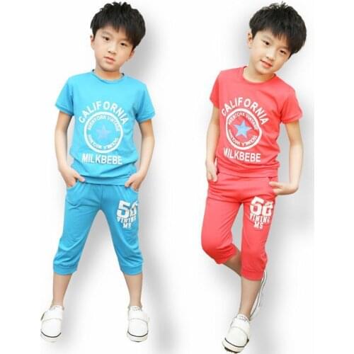 Childrens clothing harem sleeve new boys girls sports pants casual suit