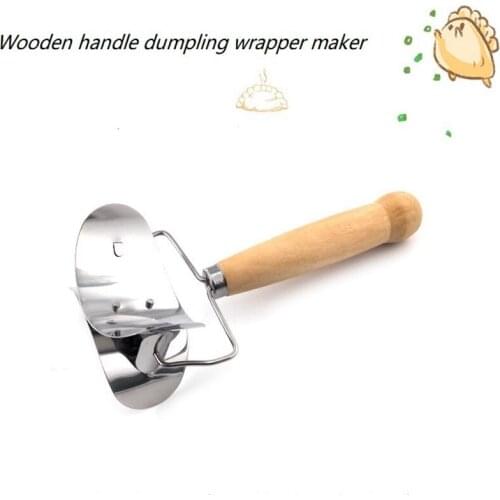 Durable Wooden Handle Dumpling Maker Round Shape Cutter Mold Circle DIY Dumpling Mold Kitchen Tools