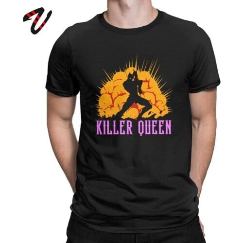 Anime Tshirt Jojo Bizarre Adventure Killer Queen T Shirts for Men High Quality Clothes Short Sleeve T-Shirt Japanese Cotton Tees