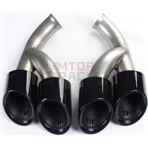Exhaust Muffler Pipe For Porsche Cayenne 2015 2016 Rear Dual Tips Smoke Black