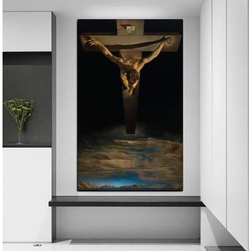 Famous The Man on The Christian Cross Canvas Paintings Poster and Print Religion Wall Art Hanging Picture Living Room Home Decor