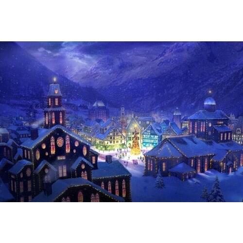 JMINE Div 5D Christmas village Country House Snow Xmas Full Diamond Painting kits art Landscape 3D paint by diamonds