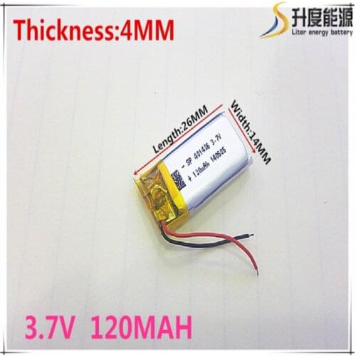 1PCS 401426 3.7V 120mah Lithium polymer Battery With Protection Board For MP3 MP4 MP5 GPS Glass Digital Product Free Shipping