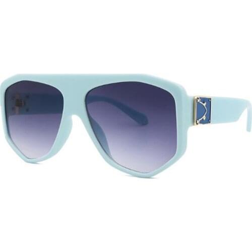 Oversized Shades Vintgae Square Sunglasses Ladies Gradient Plastic Sun Glasses For Women Refreshing Blue Eyewear Big Frame