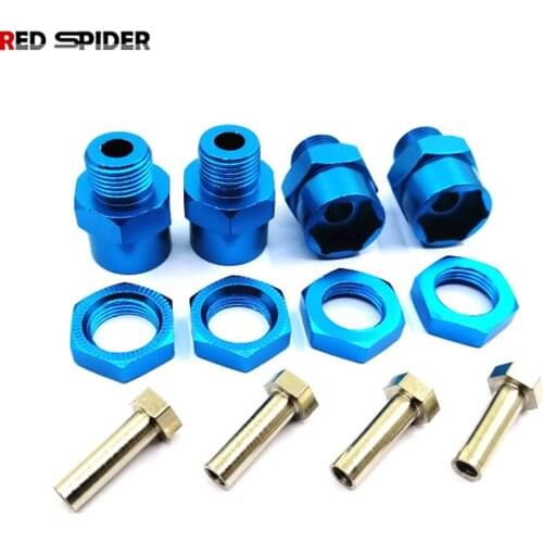 Aluminum Alloy 12mm to 17mm Wheel Hex Hubs Adapter Extension Conversion Nuts for 1/10 RC Car Upgrade 1/8 Tires