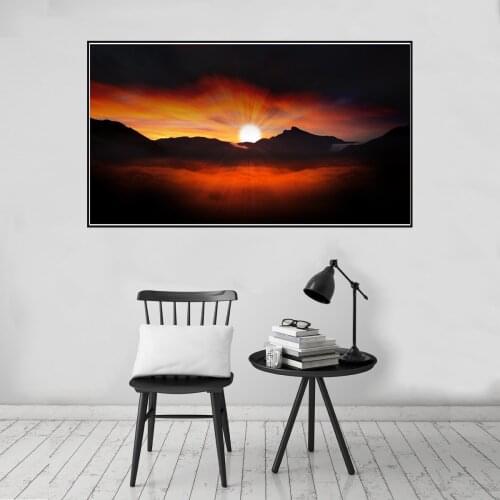 Sunset Scenery View Sunlight Poster Canvas Print Painting Wall Art Living Room Home Decoration